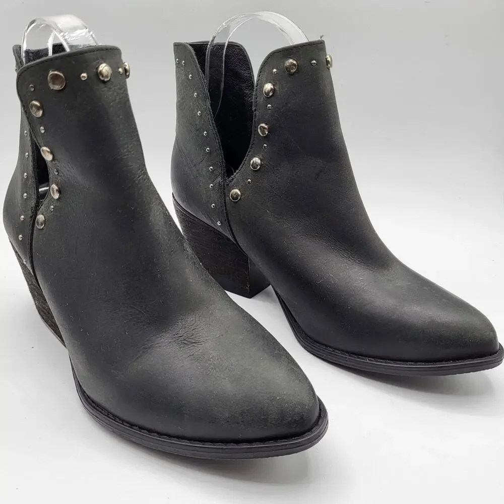 Musse & Cloud Aster Black Studded Leather Bootie 2.5